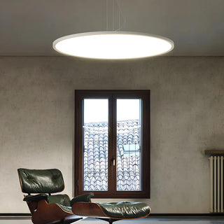 ZOWALA - Minimalist Black Round Circle LED Living Room Pendant Light Image - 6