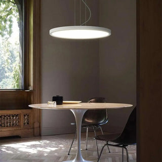 ZOWALA - Minimalist Black Round Circle LED Living Room Pendant Light Image - 8