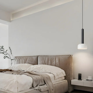 ZOWALA - Minimalist Living Room White Glass Dome Pendant Light Image - 1