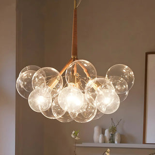 ZOWALA - Minimalist Clear Glass Bubble Chandelier Image - 1