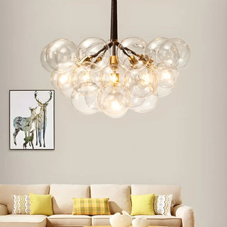 ZOWALA - Minimalist Clear Glass Bubble Chandelier Image - 2