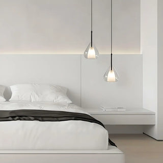 ZOWALA - Minimalist Bedroom Teardrop Clear Glass Pendant Light Image - 1