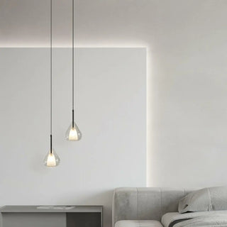 ZOWALA - Minimalist Bedroom Teardrop Clear Glass Pendant Light Image - 5