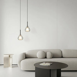 ZOWALA - Minimalist Bedroom Teardrop Clear Glass Pendant Light Image - 4