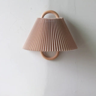 Minimalist Fabric Cone Shade Wooden Frame Wall Sconce Zawala Image - 11