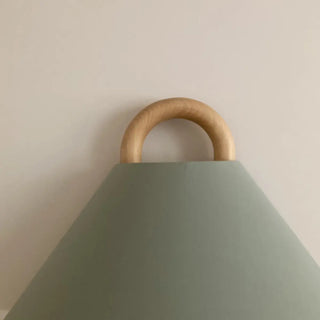 Minimalist Fabric Cone Shade Wooden Frame Wall Sconce Zawala Image - 15