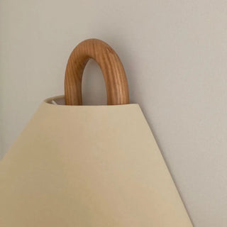 Minimalist Fabric Cone Shade Wooden Frame Wall Sconce Zawala Image - 16