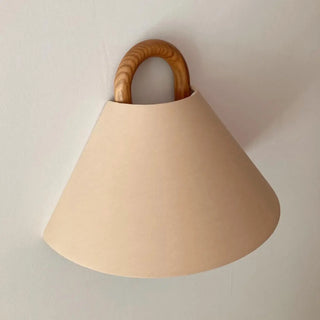 Minimalist Fabric Cone Shade Wooden Frame Wall Sconce Zawala Image - 17