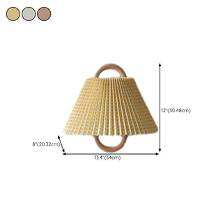 Minimalist Fabric Cone Shade Wooden Frame Wall Sconce Zawala Image - 22