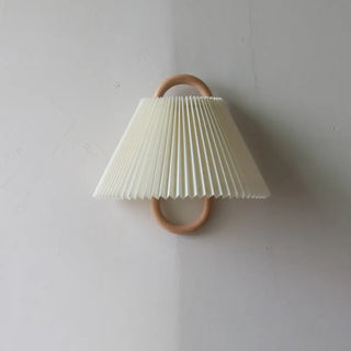 Minimalist Fabric Cone Shade Wooden Frame Wall Sconce Zawala Image - 7