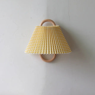 Minimalist Fabric Cone Shade Wooden Frame Wall Sconce Zawala Image - 9