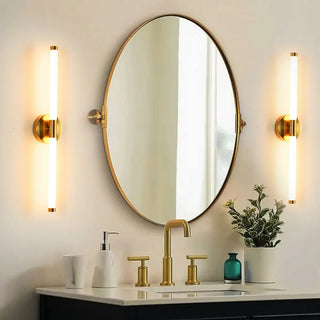 Minimalist Gold Linear LED Metal Vanity Light Fixture Zawala Image - 1
