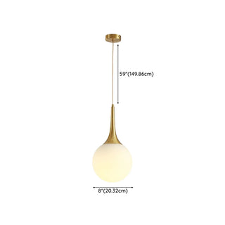ZOWALA - Minimalist Globe Glass Restaurant Gold Pendant Light Image - 12