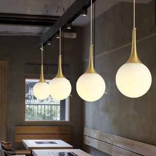 ZOWALA - Minimalist Globe Glass Restaurant Gold Pendant Light Image - 3