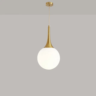 ZOWALA - Minimalist Globe Glass Restaurant Gold Pendant Light Image - 6
