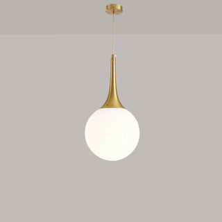 ZOWALA - Minimalist Globe Glass Restaurant Gold Pendant Light Image - 7
