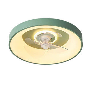 Remote Minimalist Round LED Ceiling Fan with Light Zawala Image - 6