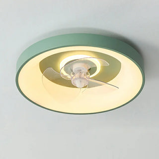 Remote Minimalist Round LED Ceiling Fan with Light Zawala Image - 8