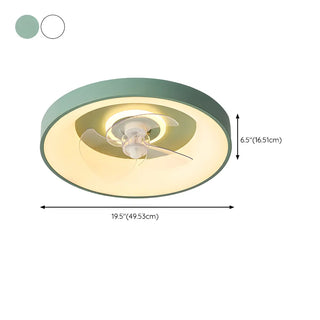 Remote Minimalist Round LED Ceiling Fan with Light Zawala #size