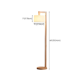 Natural White Barrel Wooden Minimalist Floor Lamp Zawala #size