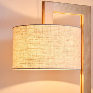 Natural White Barrel Wooden Minimalist Floor Lamp Zawala Image - 5