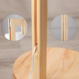 Natural White Barrel Wooden Minimalist Floor Lamp Zawala Image - 6
