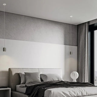 ZOWALA - Minimalist Cylinder Aluminum Jar Pendant Light Bedroom Image - 10