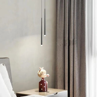 ZOWALA - Minimalist Slim Black Dual Tube Acrylic Bedroom Pendant Light Image - 1