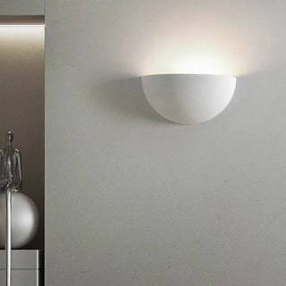 Minimalist Uplight White Half Moon LED Wall Sconce Zawala Image - 2