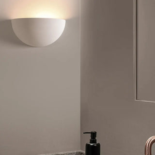 Minimalist Uplight White Half Moon LED Wall Sconce Zawala Image - 3