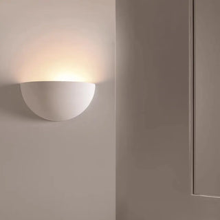 Minimalist Uplight White Half Moon LED Wall Sconce Zawala Image - 4