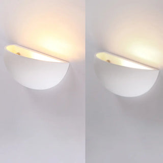 Minimalist Uplight White Half Moon LED Wall Sconce Zawala Image - 5