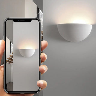 Minimalist Uplight White Half Moon LED Wall Sconce Zawala Image - 6