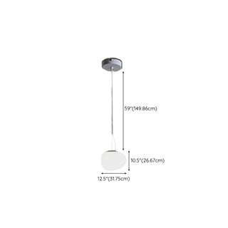 ZOWALA - Minimalist Geometric Round Glass White Bedroom Pendant Light Image - 12