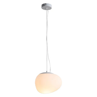 ZOWALA - Minimalist Geometric Round Glass White Bedroom Pendant Light Image - 5