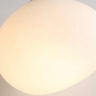 ZOWALA - Minimalist Geometric Round Glass White Bedroom Pendant Light Image - 7