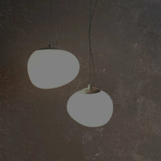 ZOWALA - Minimalist Geometric Round Glass White Bedroom Pendant Light Image - 8