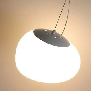 ZOWALA - Minimalist Geometric Round Glass White Bedroom Pendant Light Image - 9