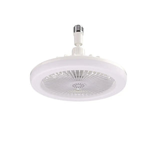 White Minimalist Contemporary Round Ceiling Fan Light Zawala Image - 5