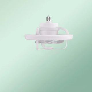 White Minimalist Contemporary Round Ceiling Fan Light Zawala Image - 6