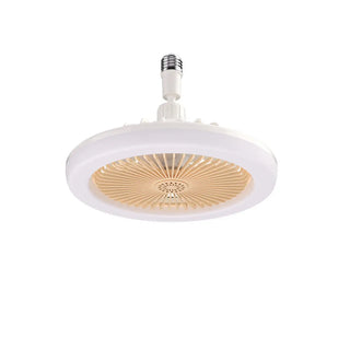 White Minimalist Contemporary Round Ceiling Fan Light Zawala Image - 7