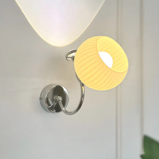 Modish Chrome Finish Globe Glass Reading Wall Lamp Zawala Image - 1