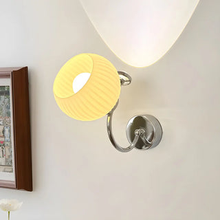Modish Chrome Finish Globe Glass Reading Wall Lamp Zawala Image - 8