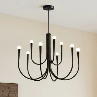 ZOWALA - Modern Black Curved Arms Chandelier Adjustable Height Image - 1
