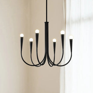 ZOWALA - Modern Black Curved Arms Chandelier Adjustable Height Image - 2