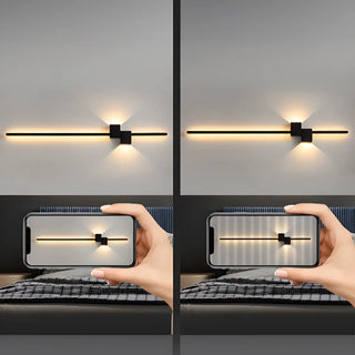 Minimalist Linear Design Vertical Black Wall Sconce Zawala Image - 10