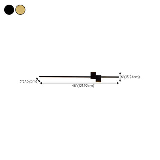 Minimalist Linear Design Vertical Black Wall Sconce Zawala #size