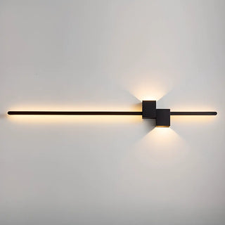 Minimalist Linear Design Vertical Black Wall Sconce Zawala Image - 5