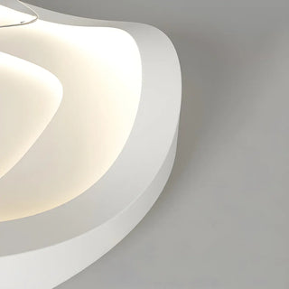 Minimalist Round White Wave Ceiling Fan with LED Light Zawala Image - 13