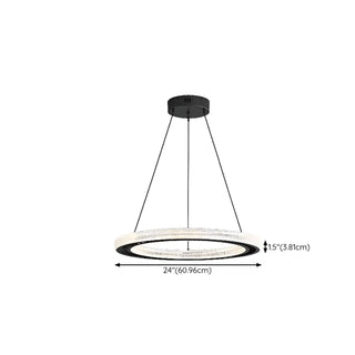 ZOWALA - LED Black Acrylic Ring Adjustable Living Room Chandelier #size